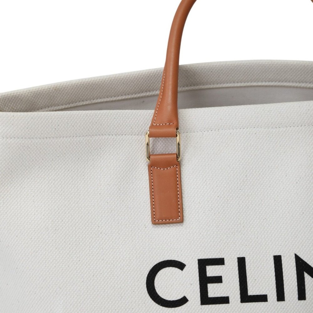 Celine Horizontal Cabas Canvas Tote Bag 190062BNZ White - Picture 11 of 16